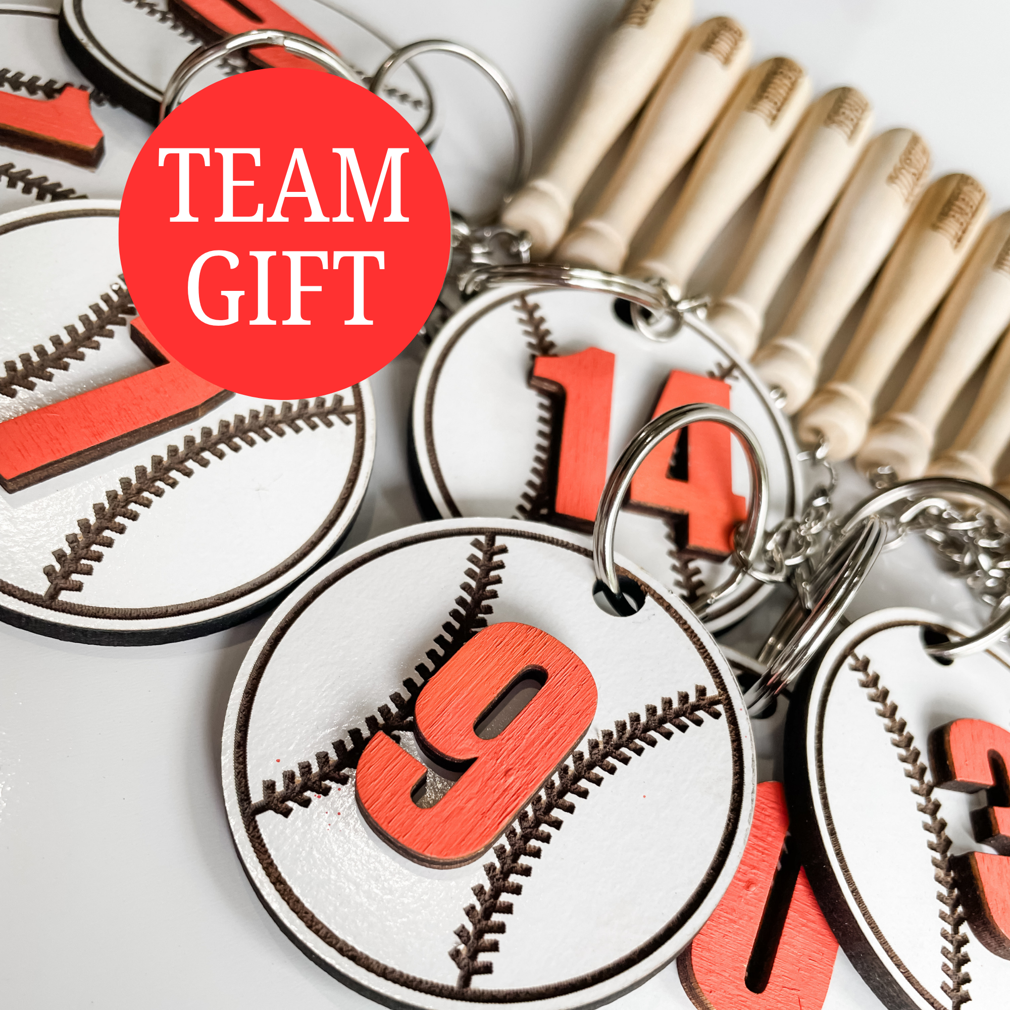 Baseball Keychain / Backpack Tag