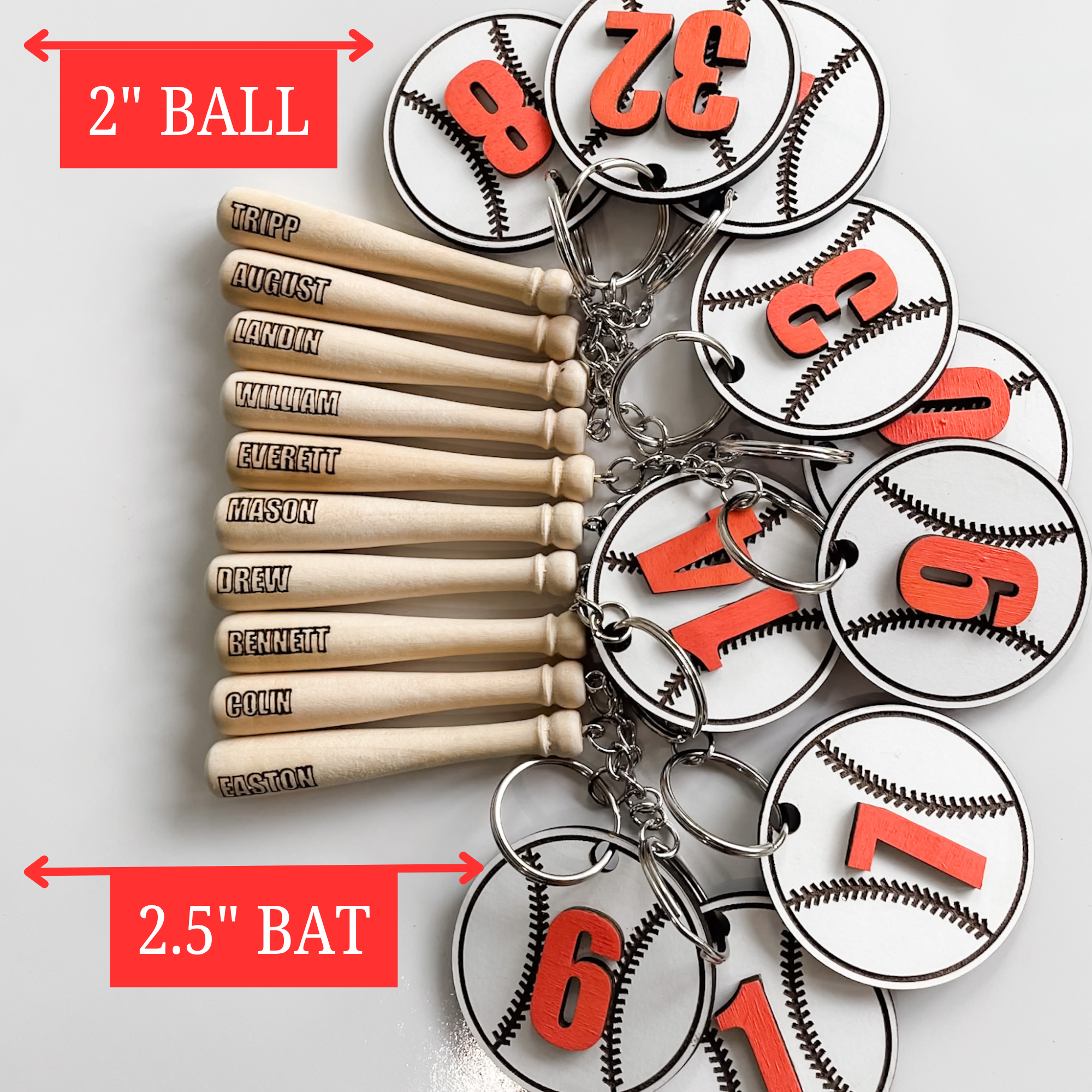 Baseball Keychain / Backpack Tag