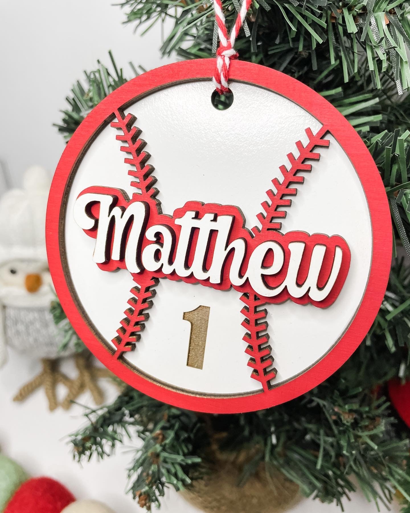 Personalized Baseball Christmas Ornament