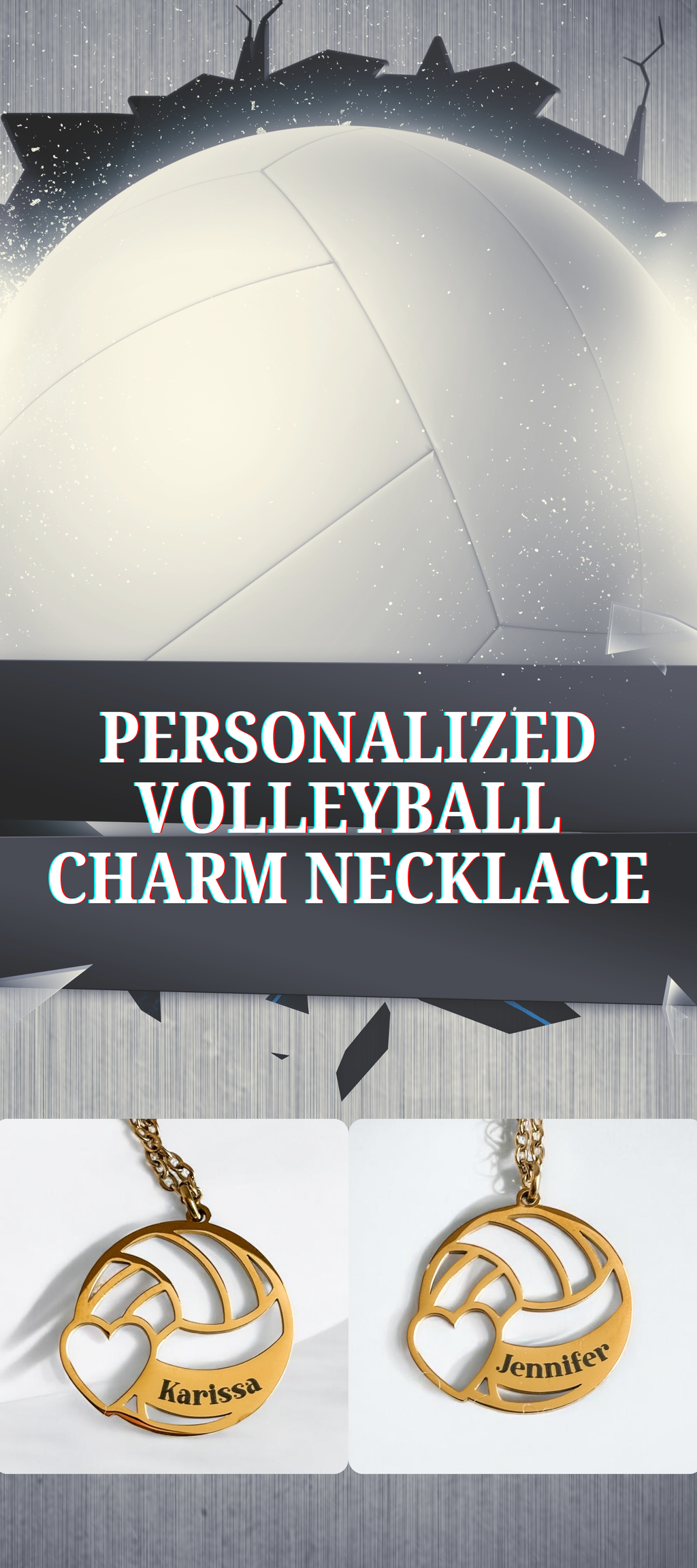 Personalized Volleyball Necklace
