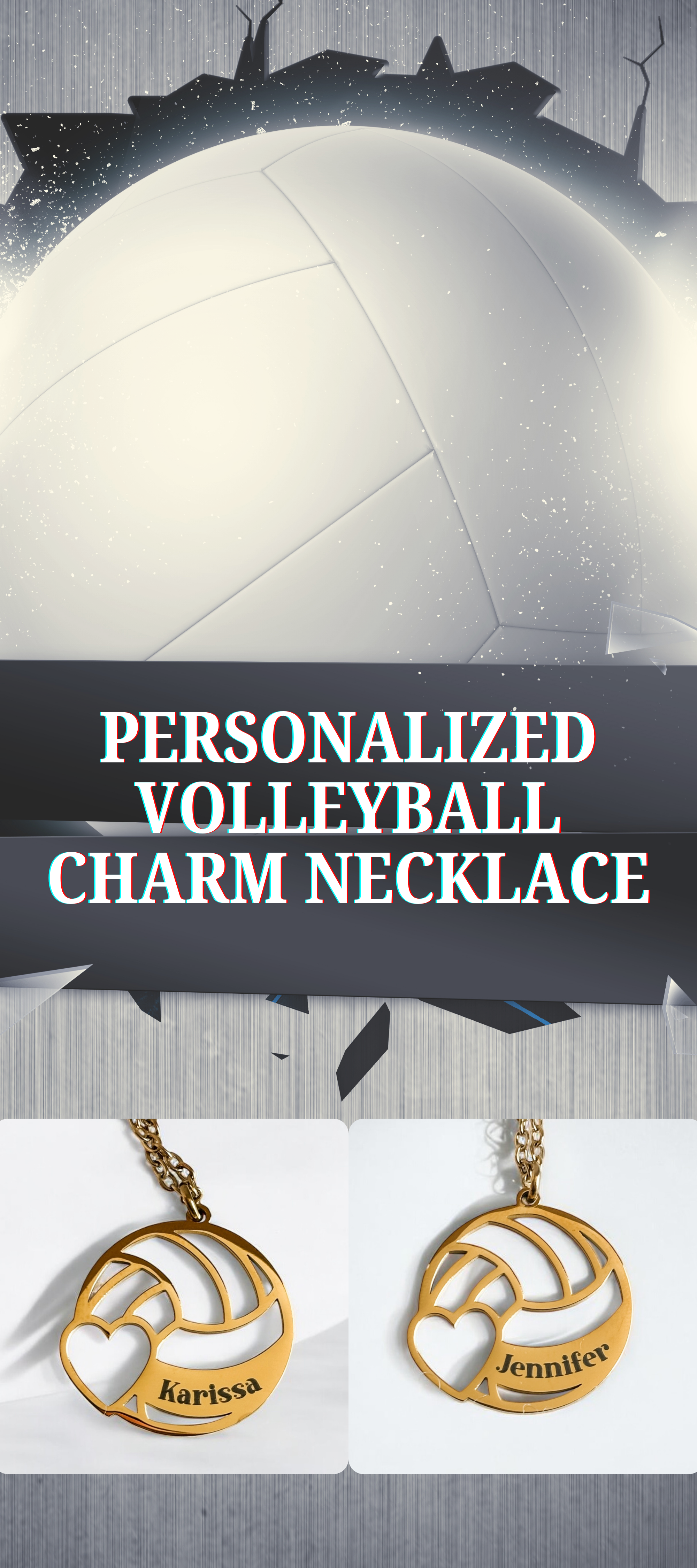 Personalized Volleyball Necklace