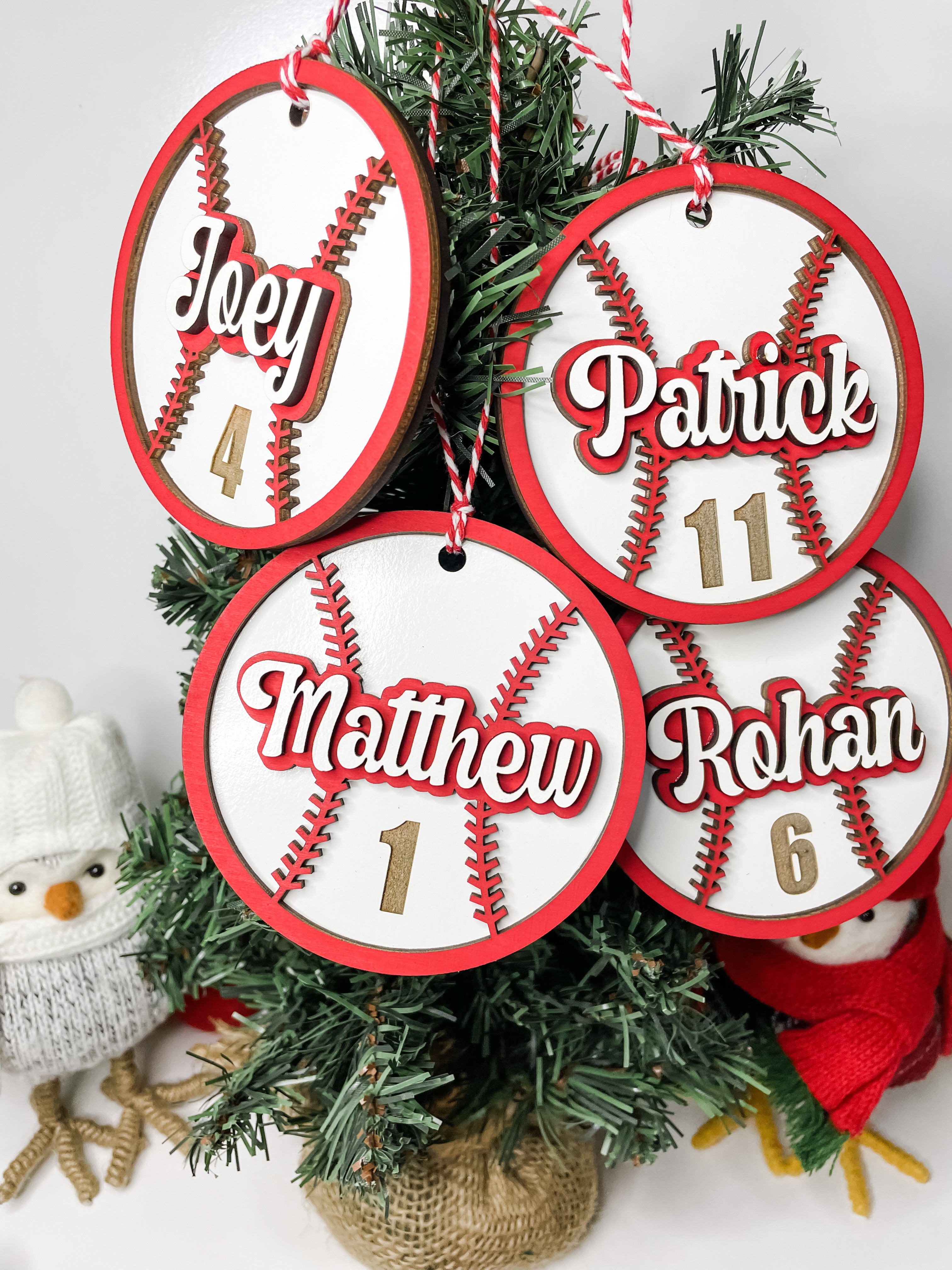 Personalized Baseball Christmas Ornament