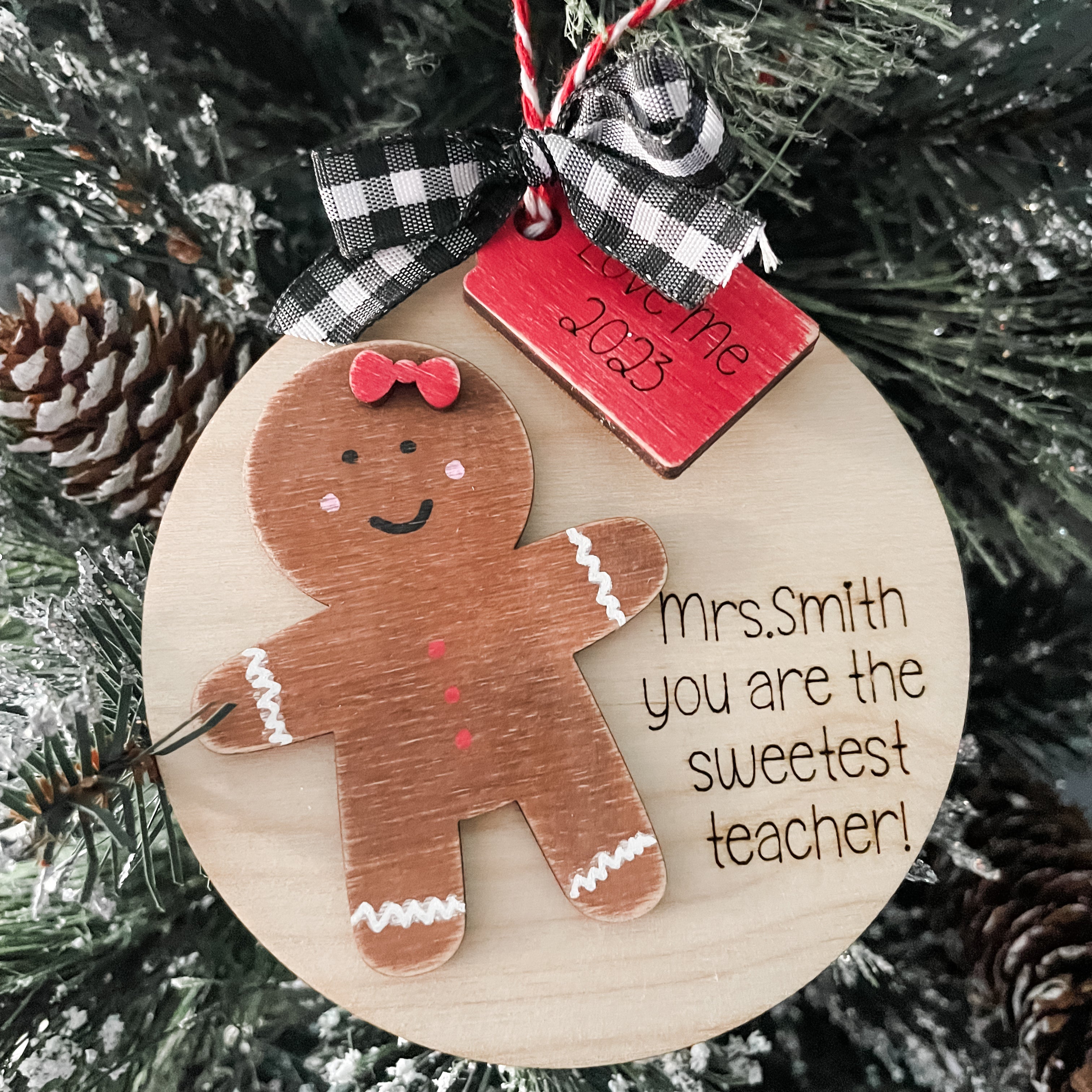 Sweetest Teacher Christmas Ornament