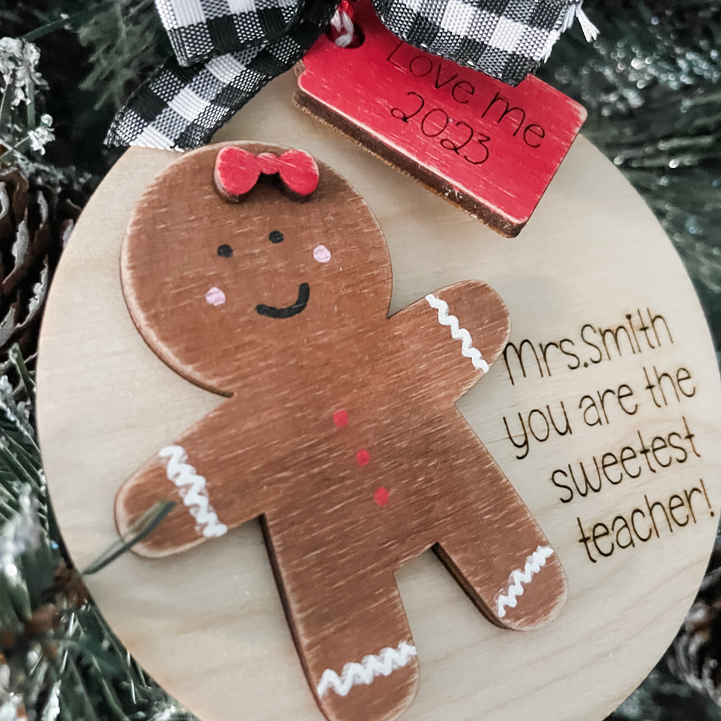 Sweetest Teacher Christmas Ornament