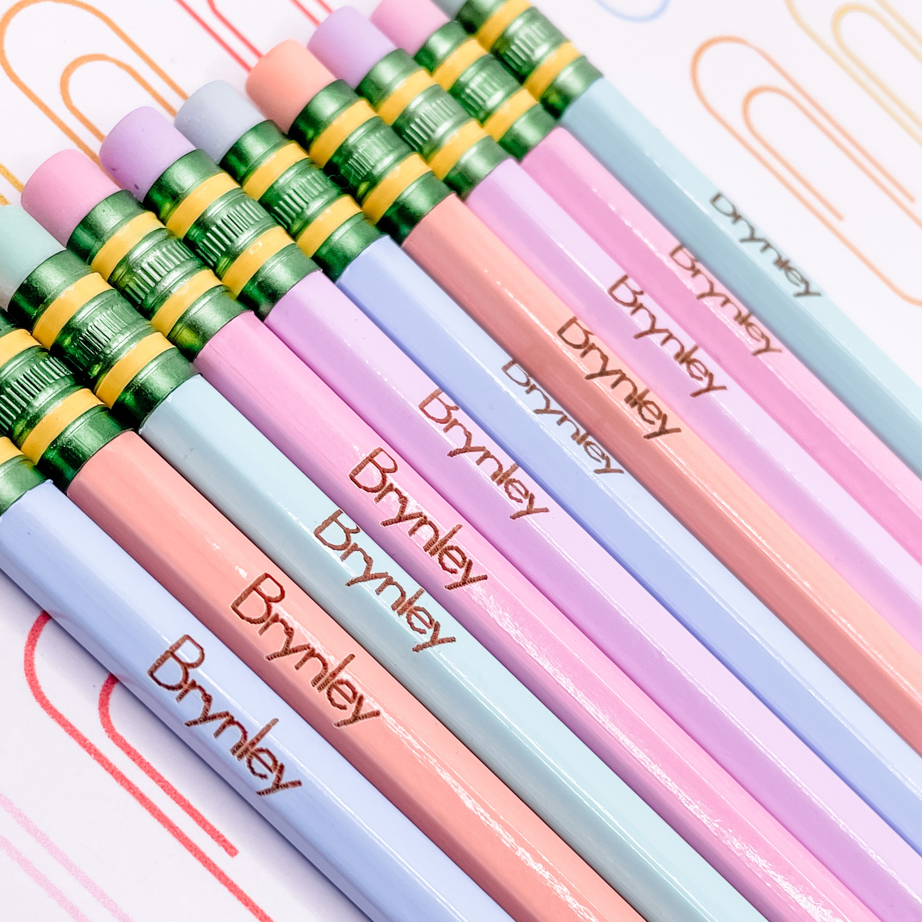 Pastel Personalized Pencils