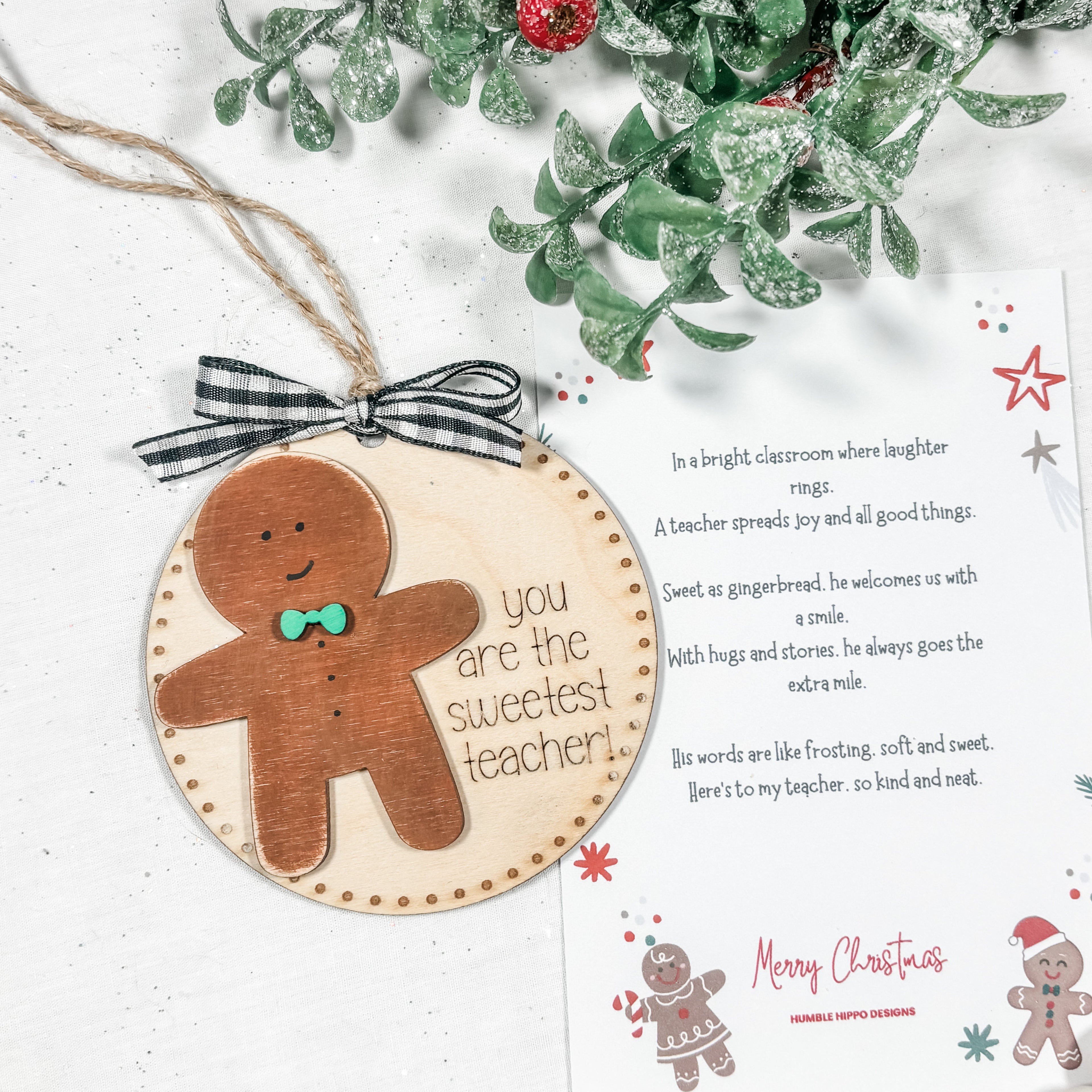 Sweetest Teacher Christmas Ornament