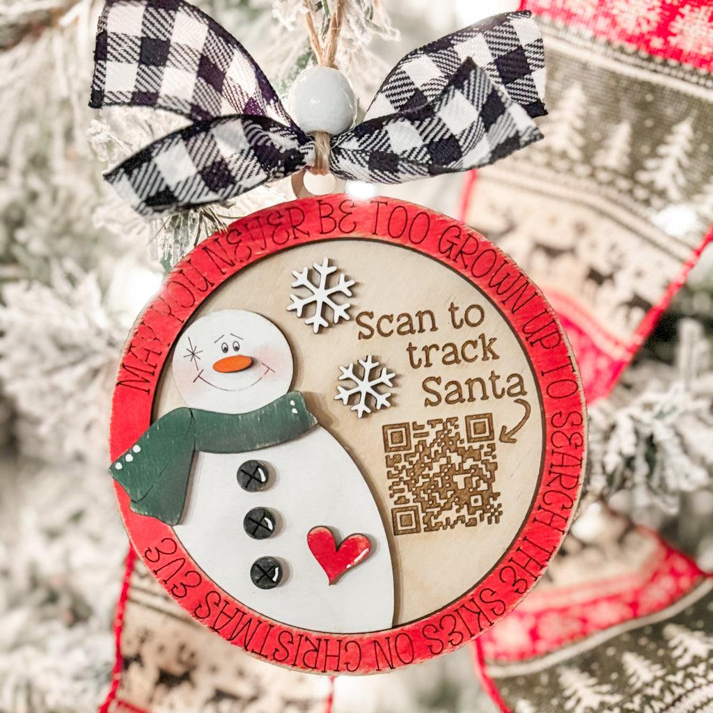 Santa Tracker QR Code Ornament