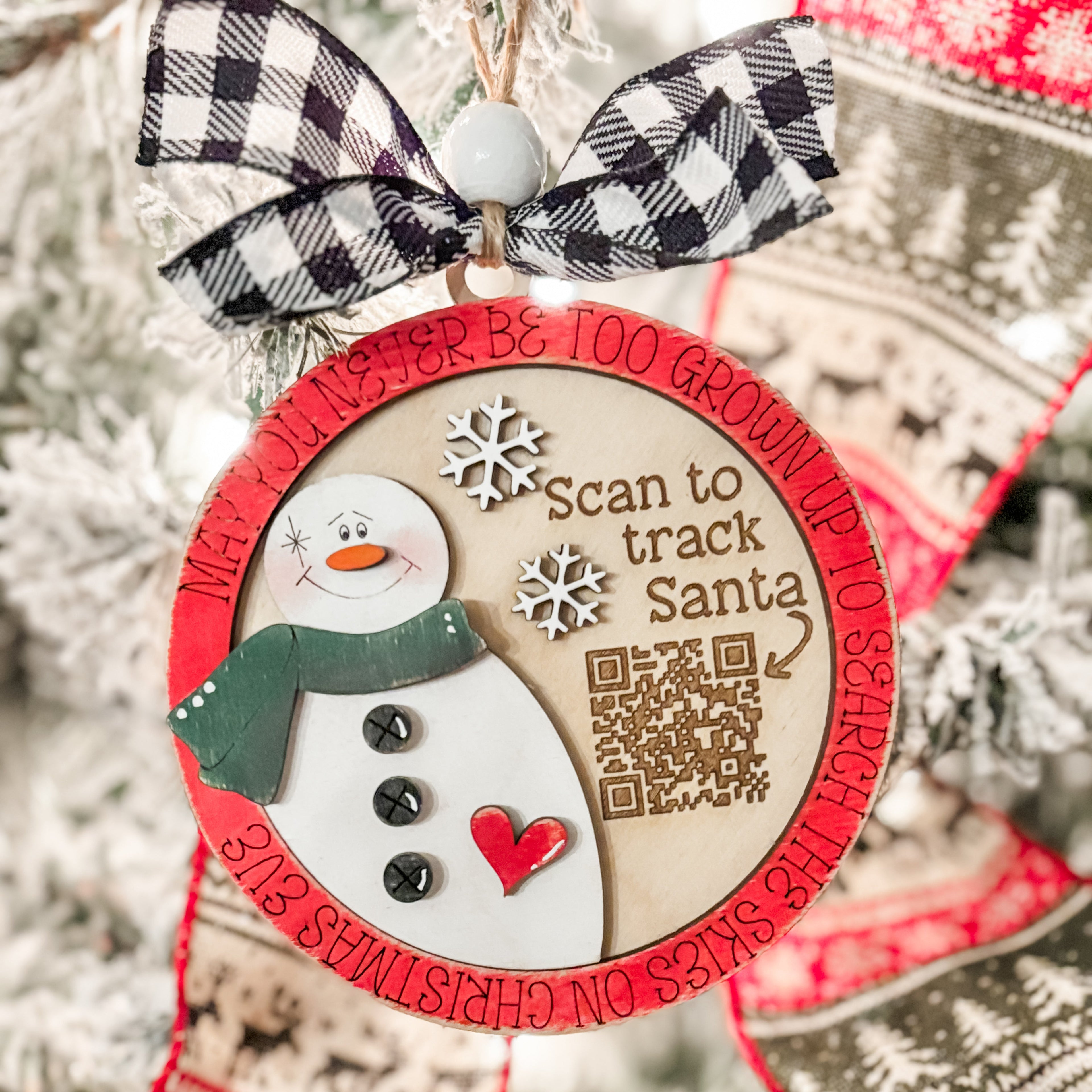 Santa Tracker QR Code Ornament