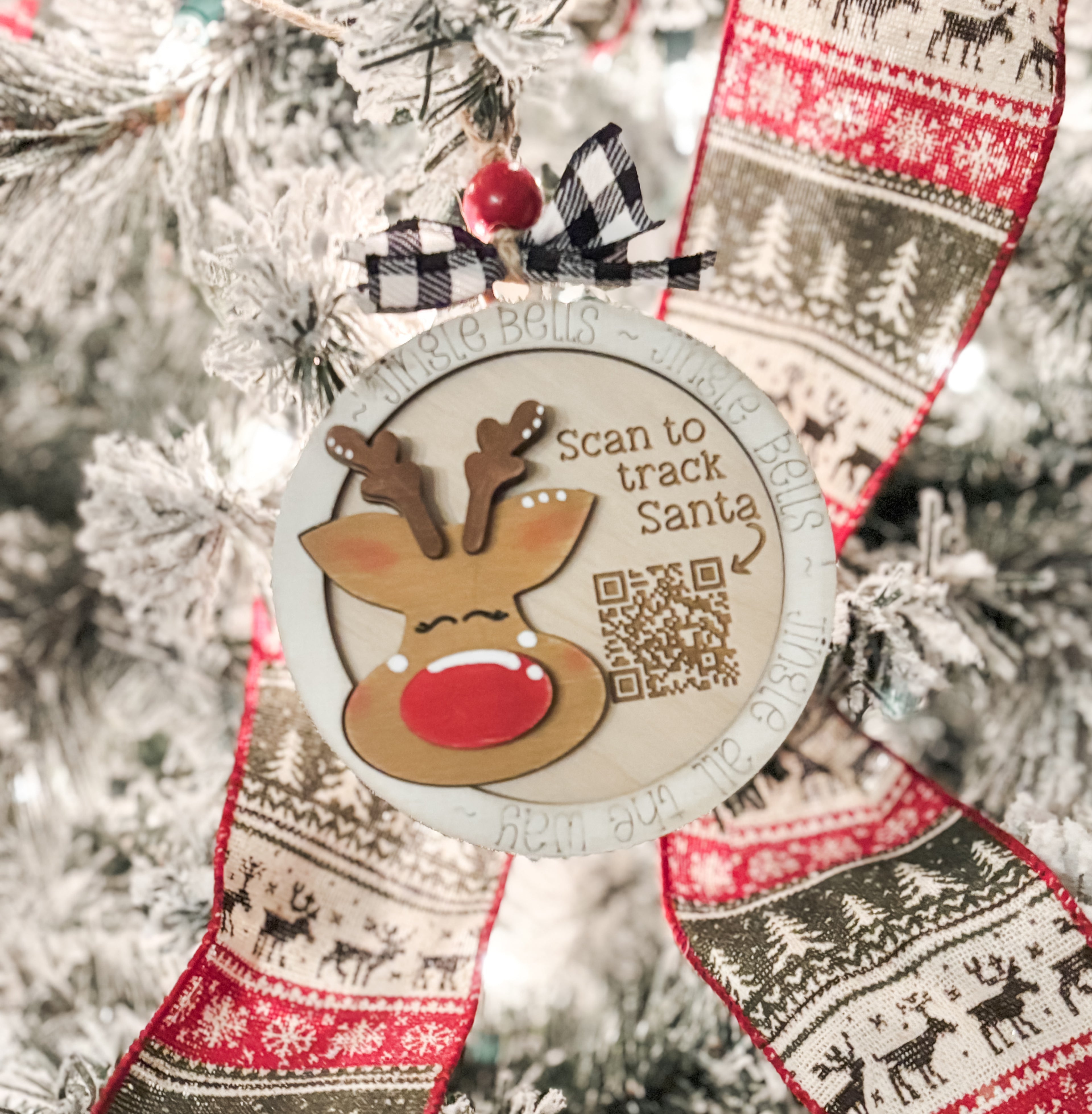 Santa Tracker QR Code Ornament