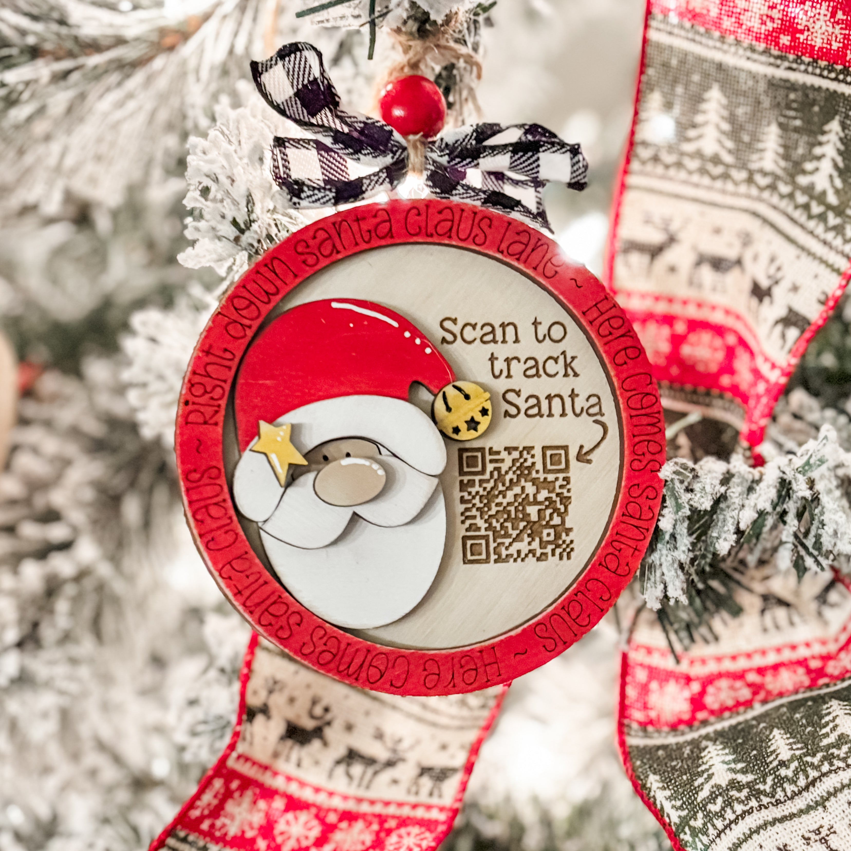 Santa Tracker QR Code Ornament
