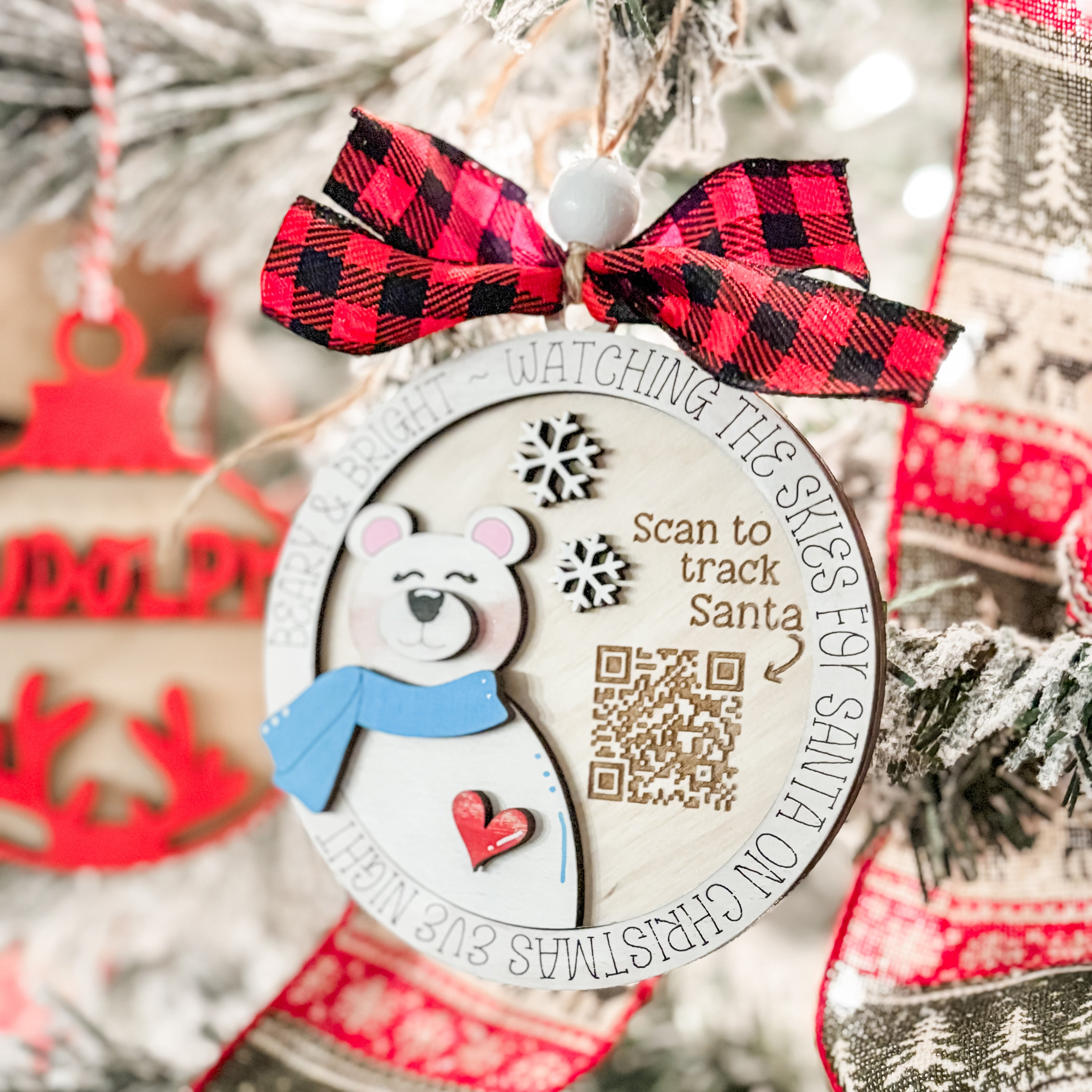 Santa Tracker QR Code Ornament