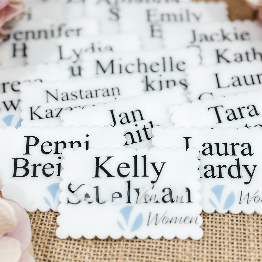 Custom Acrylic Name Tags with Magnetic Clasp