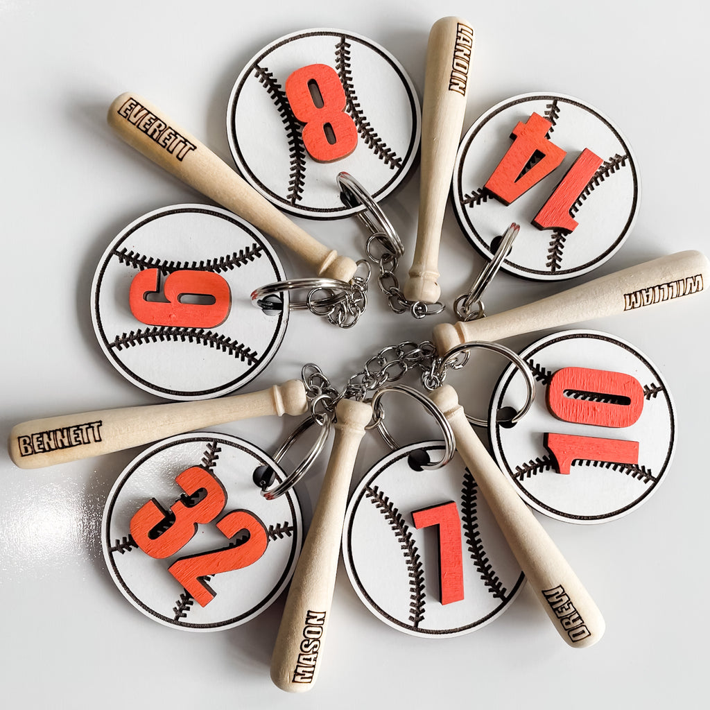 Baseball Keychain / Backpack Tag