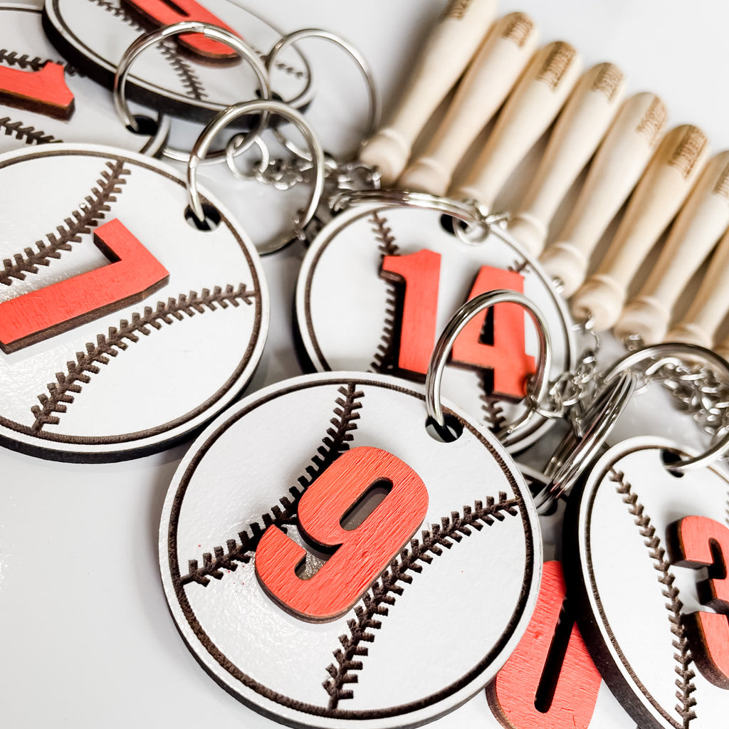 Baseball Keychain / Backpack Tag