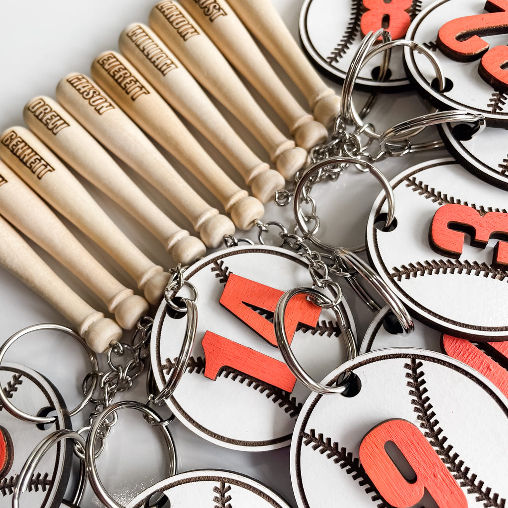 Baseball Keychain / Backpack Tag