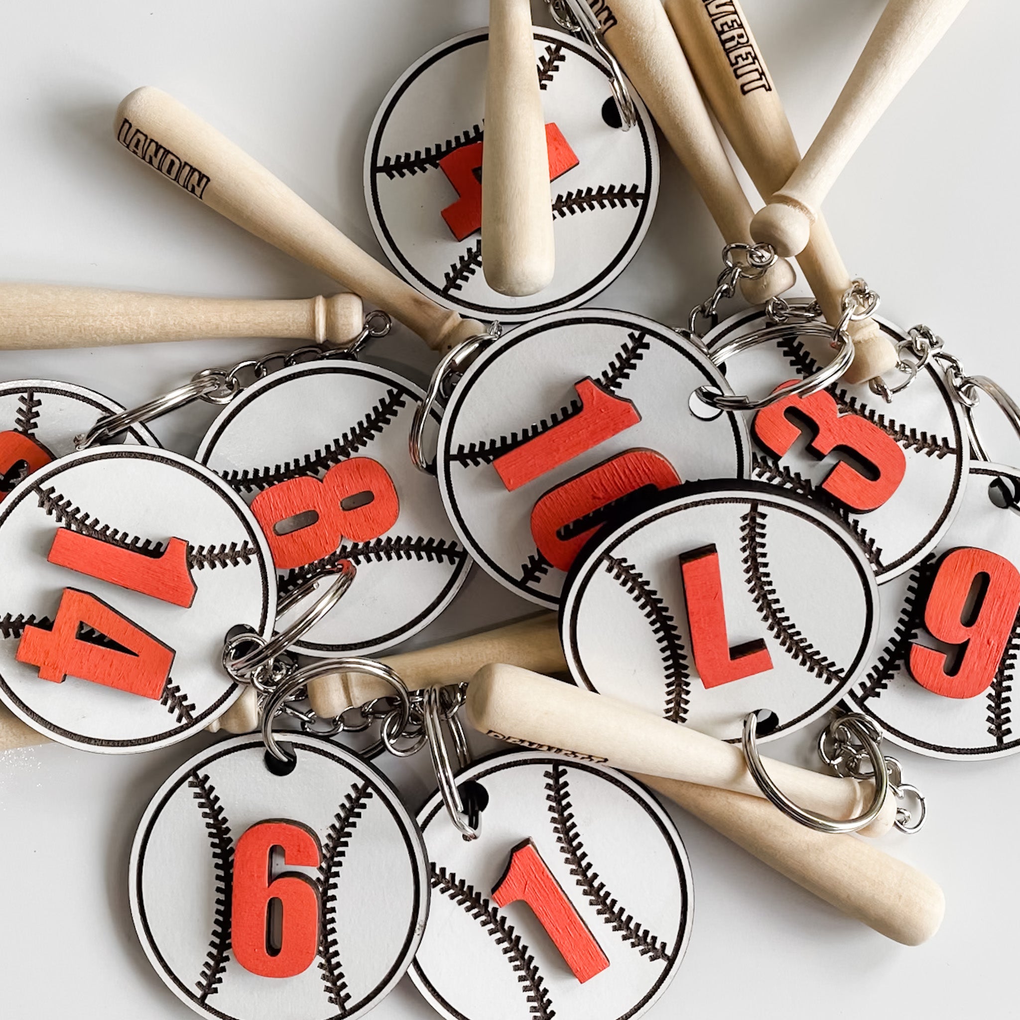 Baseball Keychain / Backpack Tag