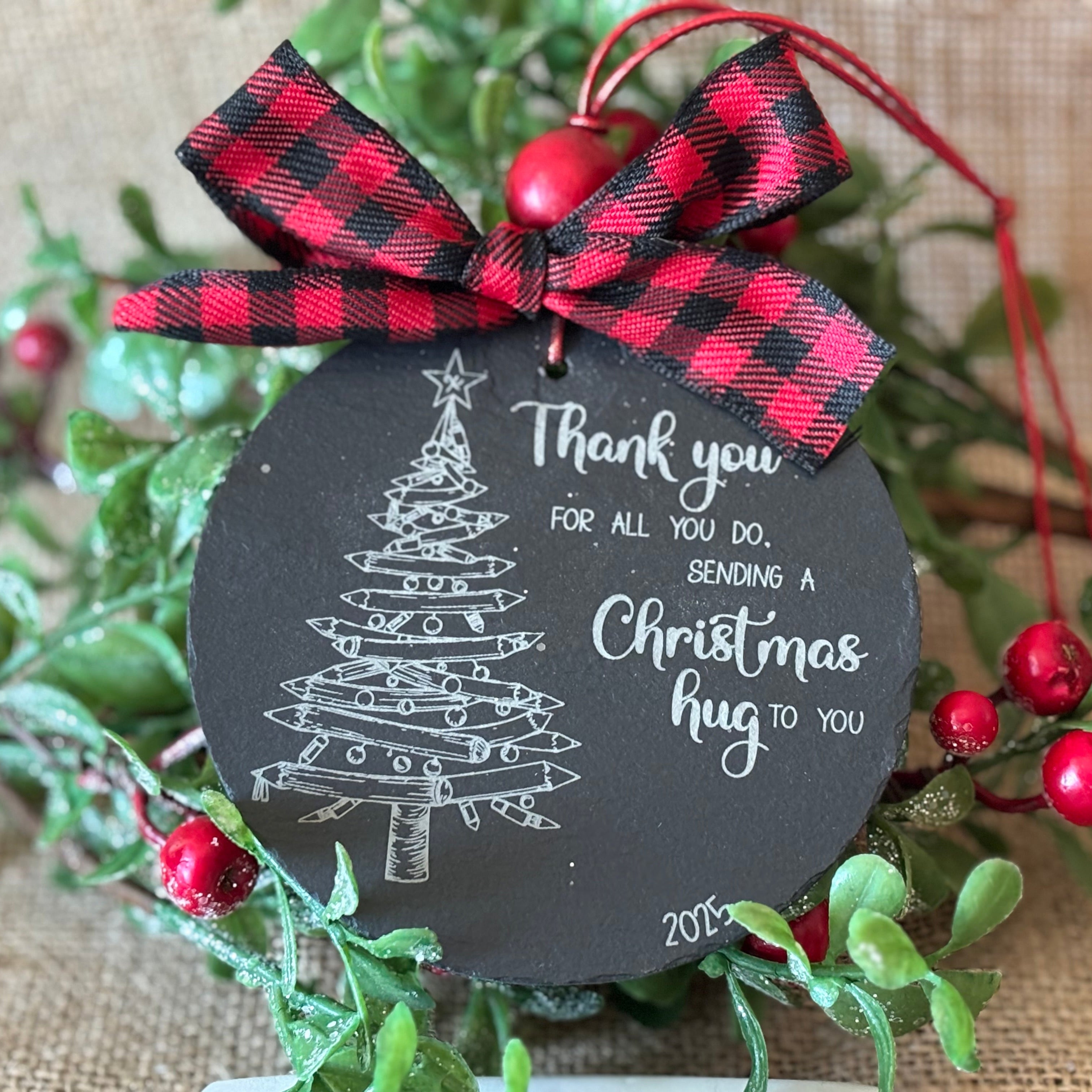 Pencil Tree Teacher Ornament