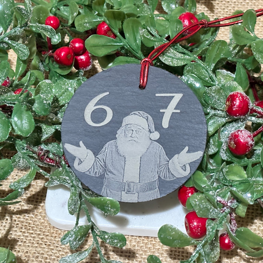 6 7 Santa Shrug Christmas Ornament