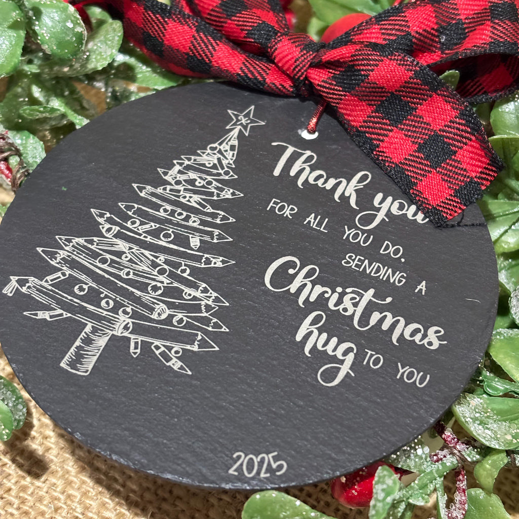 Pencil Tree Teacher Ornament