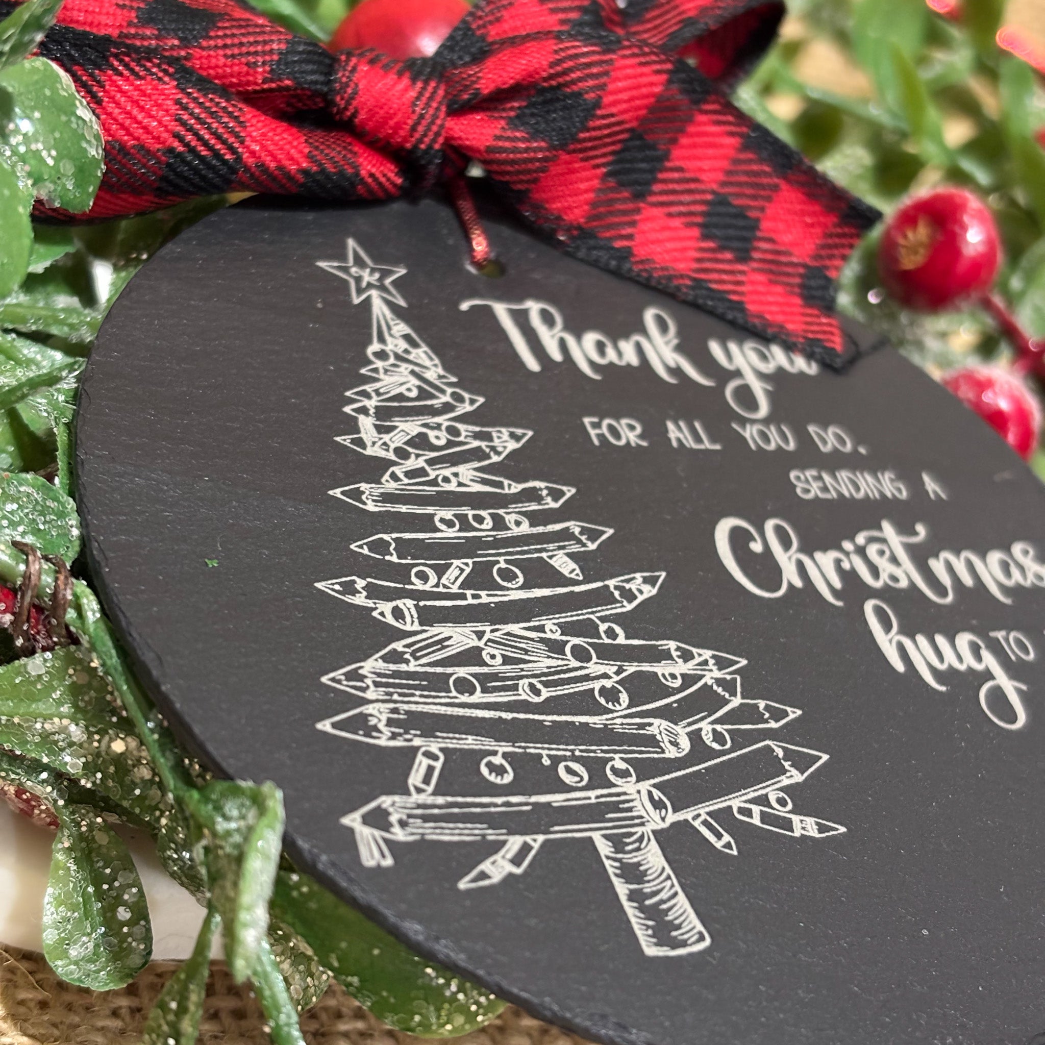 Pencil Tree Teacher Ornament