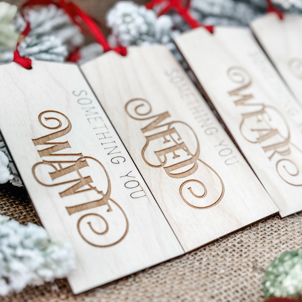 Want, Need, Wear, Read Gift Tag Set