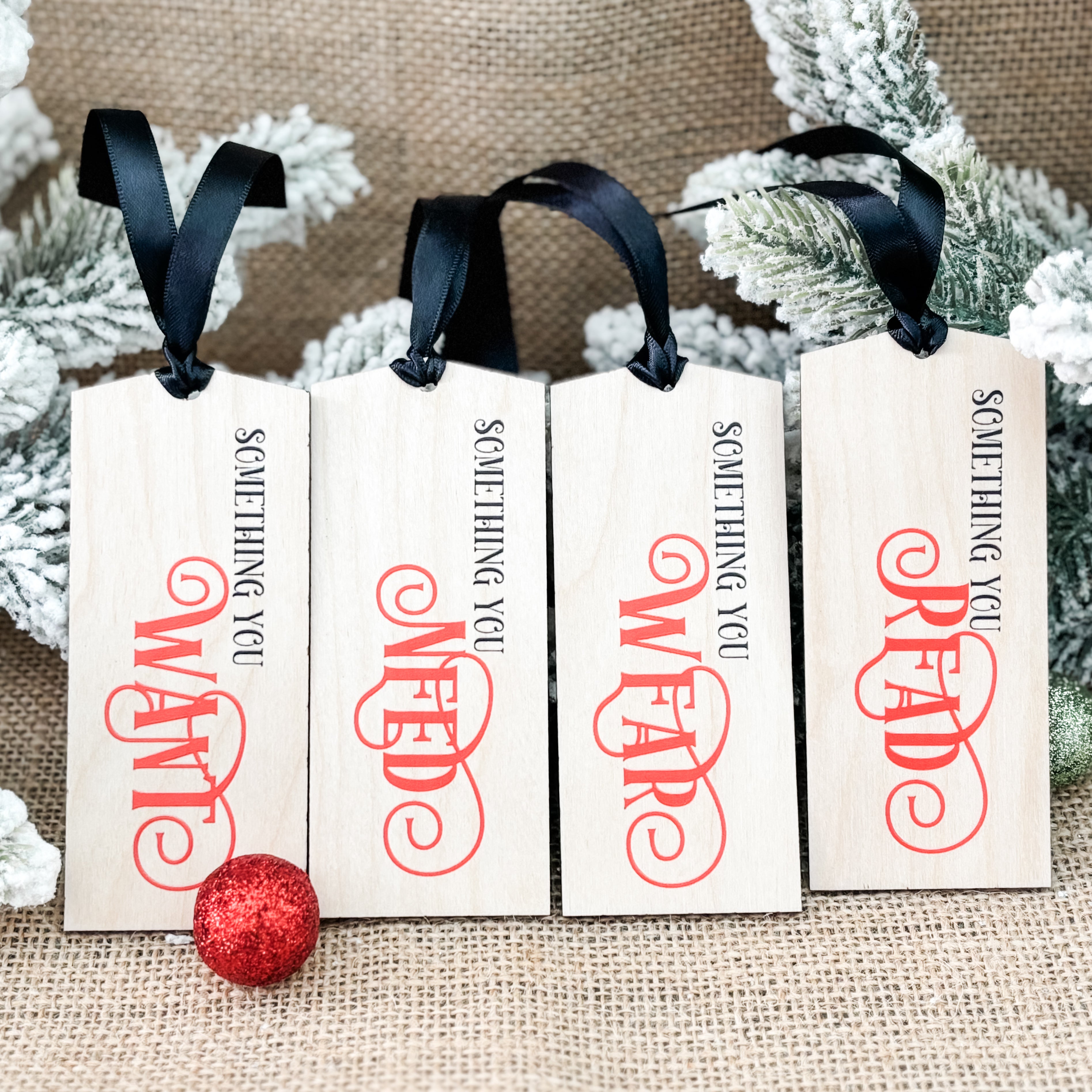 Want, Need, Wear, Read Gift Tag Set
