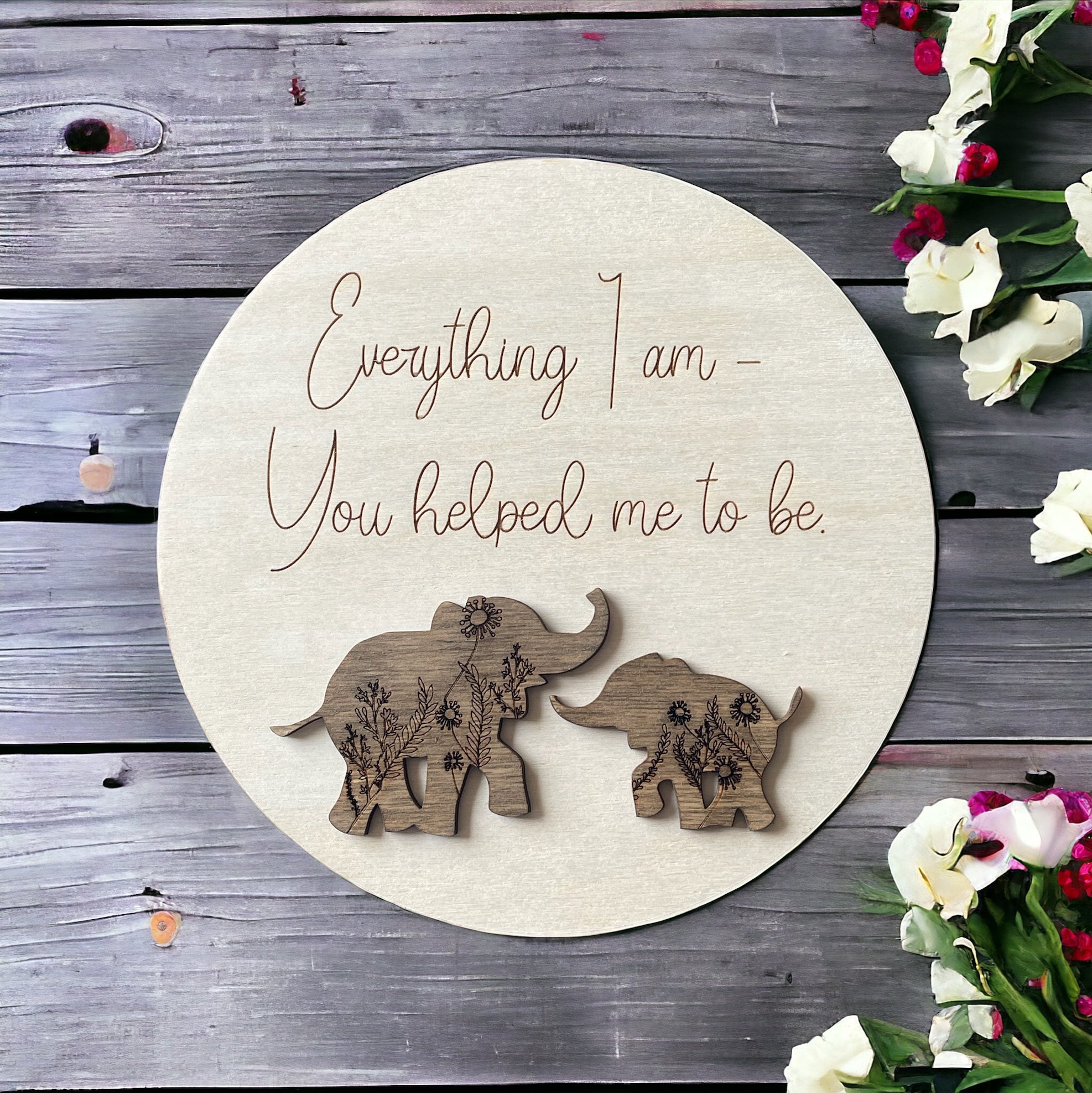Everything I Am - Mom and Baby Elephant (Circle)