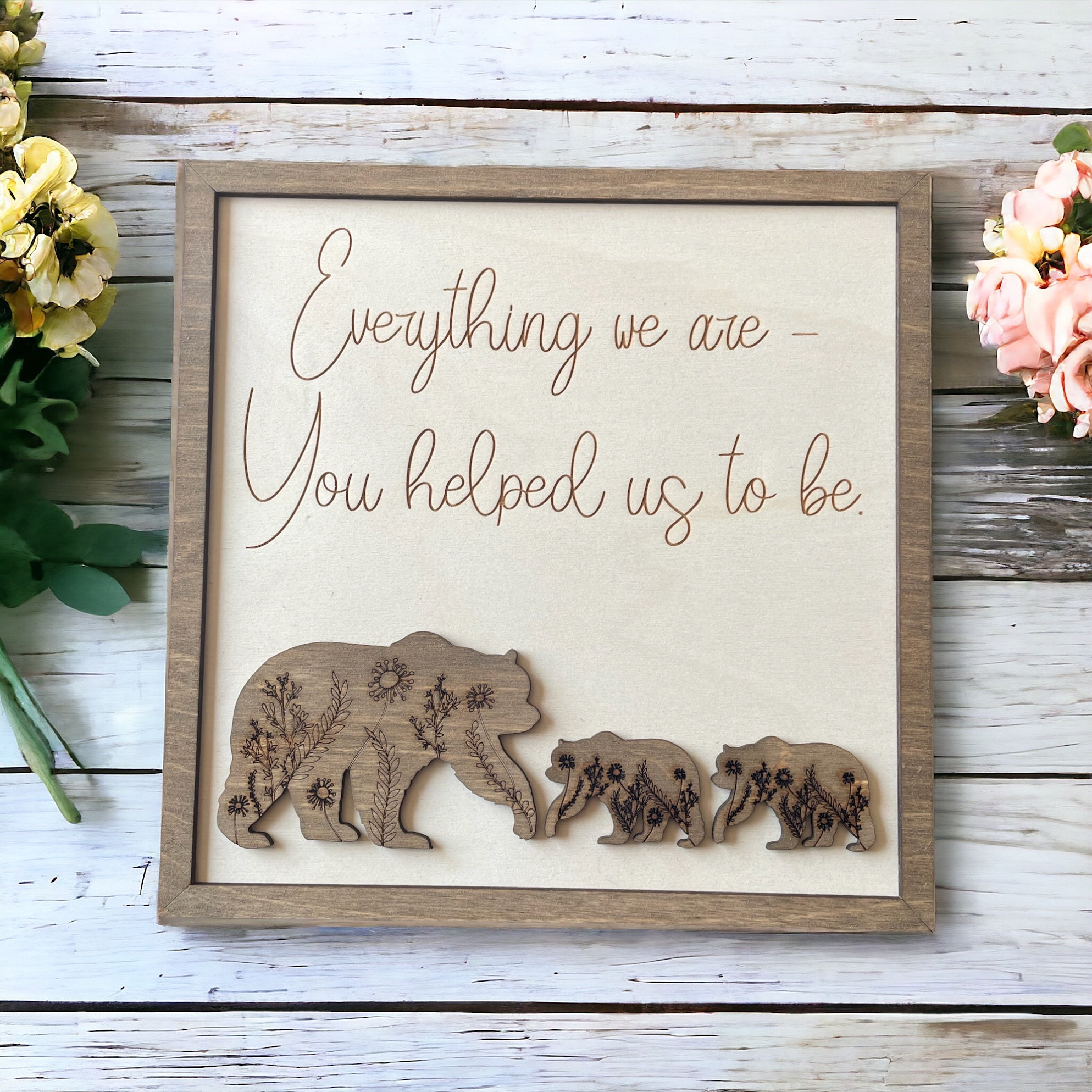 Everything I Am - Mom & 2 Baby Flower Bear
