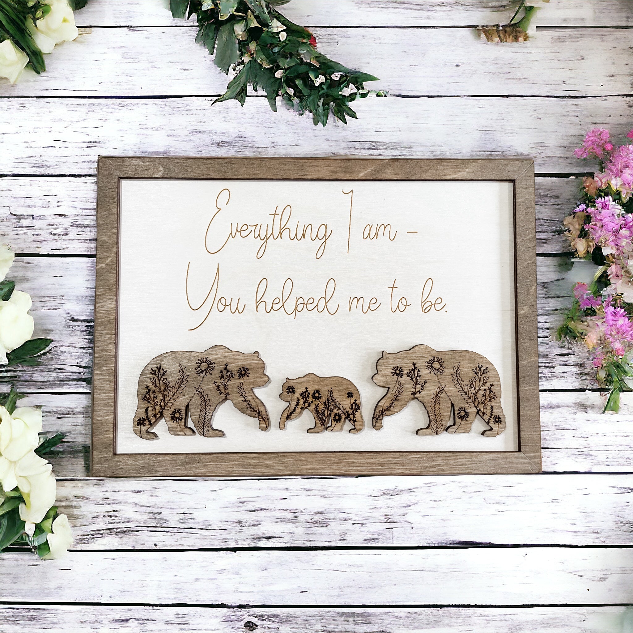 Everything I Am - Mom, Dad & Baby Flower Bear