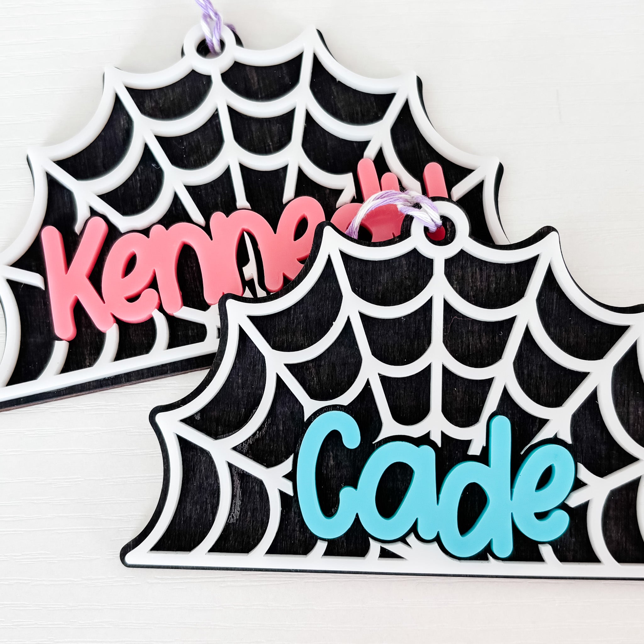 Spider Web Name Tag