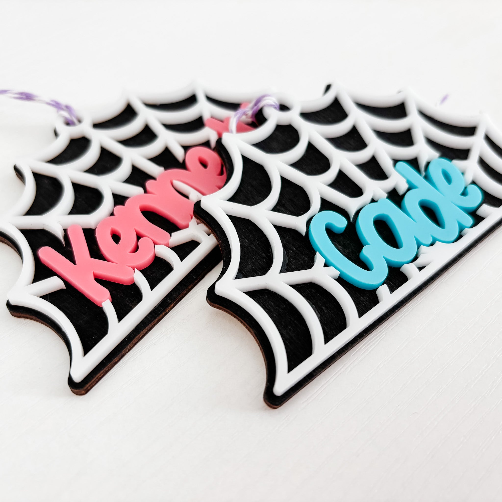 Spider Web Name Tag