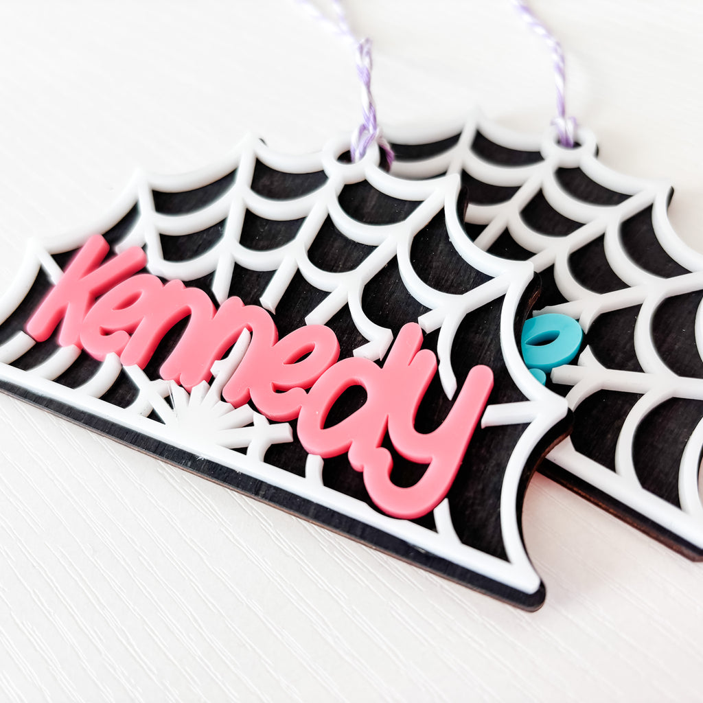 Spider Web Name Tag