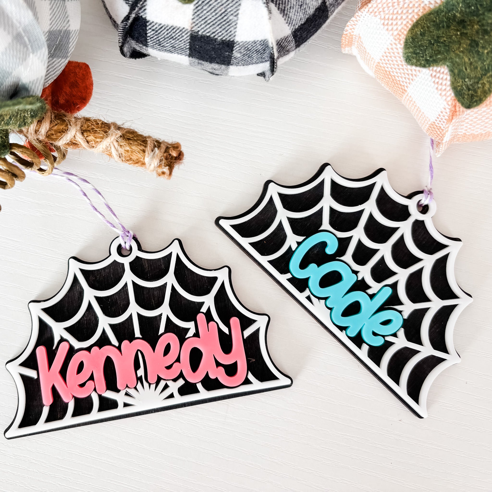 Spider Web Name Tag