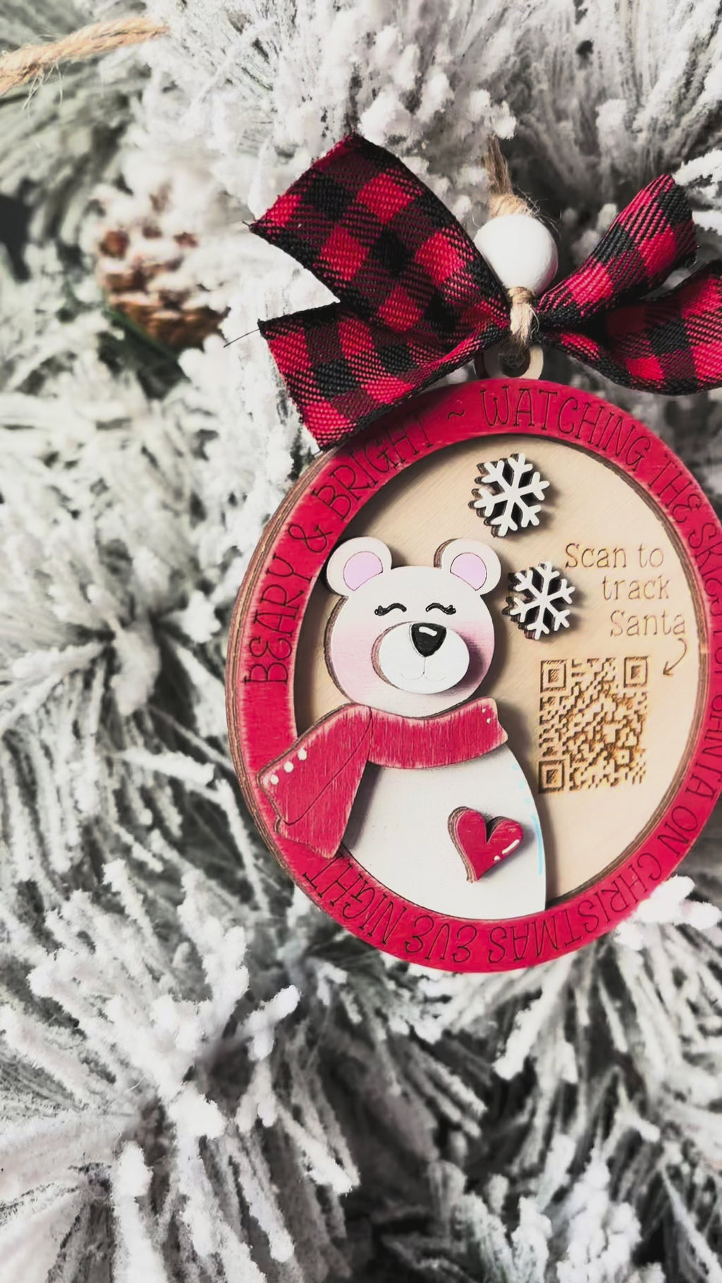 Santa Tracker QR Code Ornament