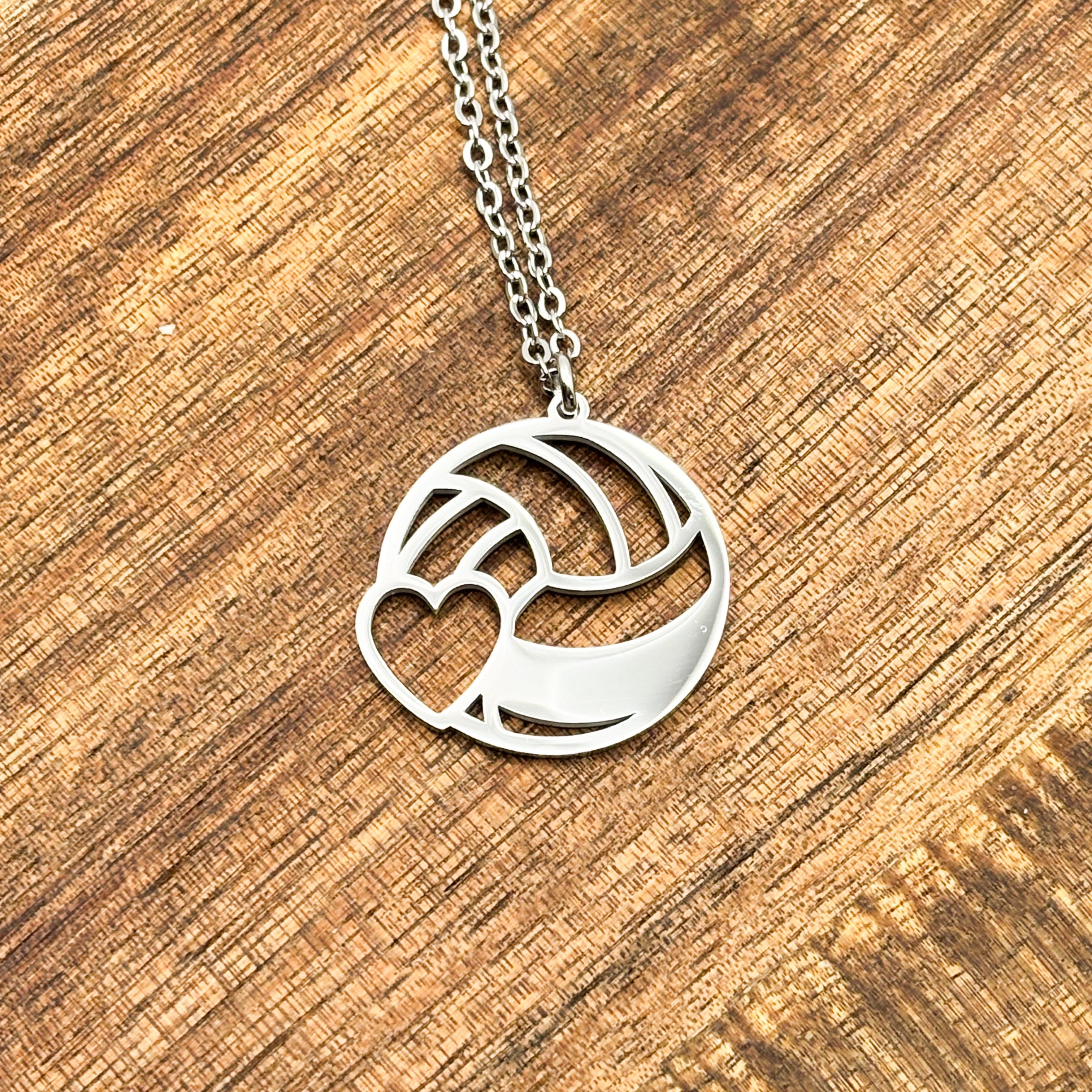 personalized volleyball necklace silver